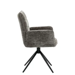 Fauteuil de table pivotant anthracite en tissu texturé (x2) RIVANO