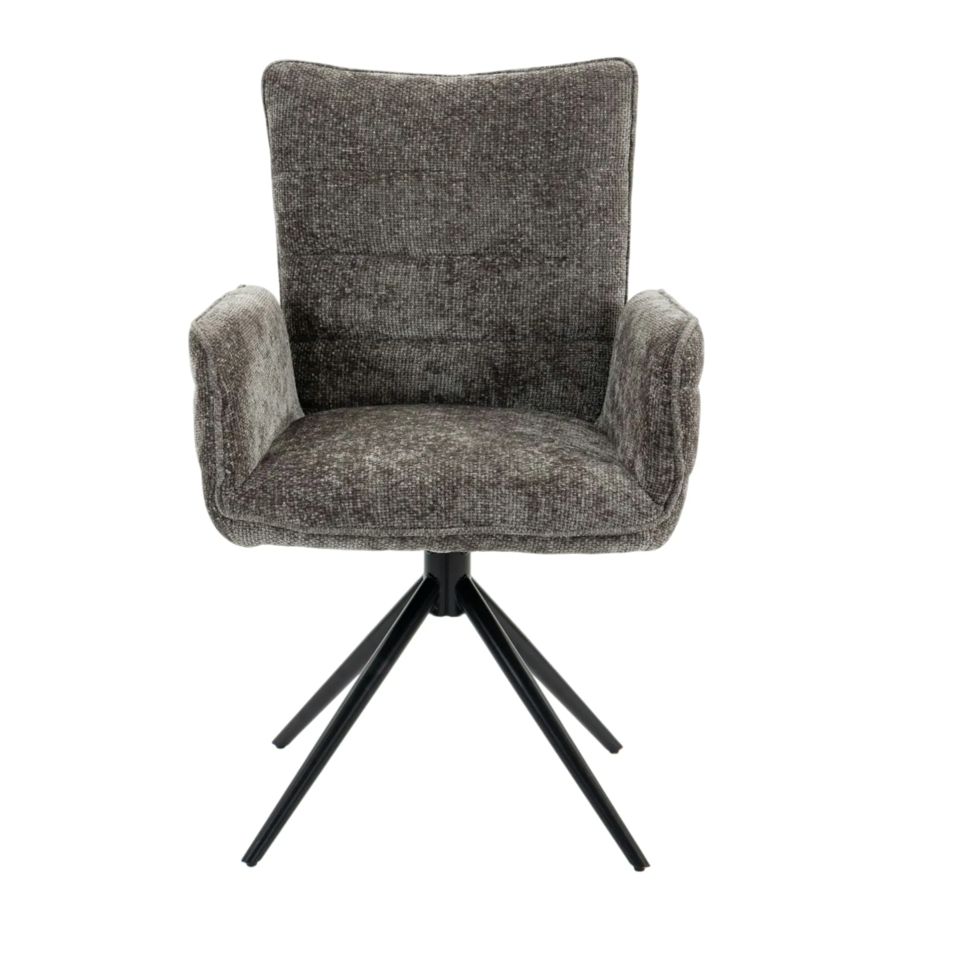 Fauteuil de table pivotant anthracite en tissu texturé (x2) RIVANO