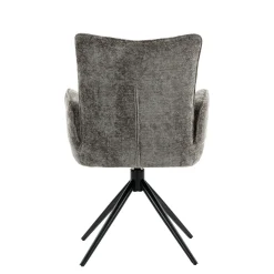 Fauteuil de table pivotant anthracite en tissu texturé (x2) RIVANO