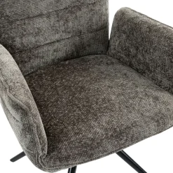 Fauteuil de table pivotant anthracite en tissu texturé (x2) RIVANO