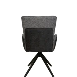 Fauteuil de table pivotant anthracite, bi-matière (lot de 2) AGADE