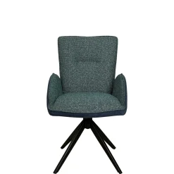 Fauteuil de table pivotant bleu, bi-matière (lot de 2) AGADE