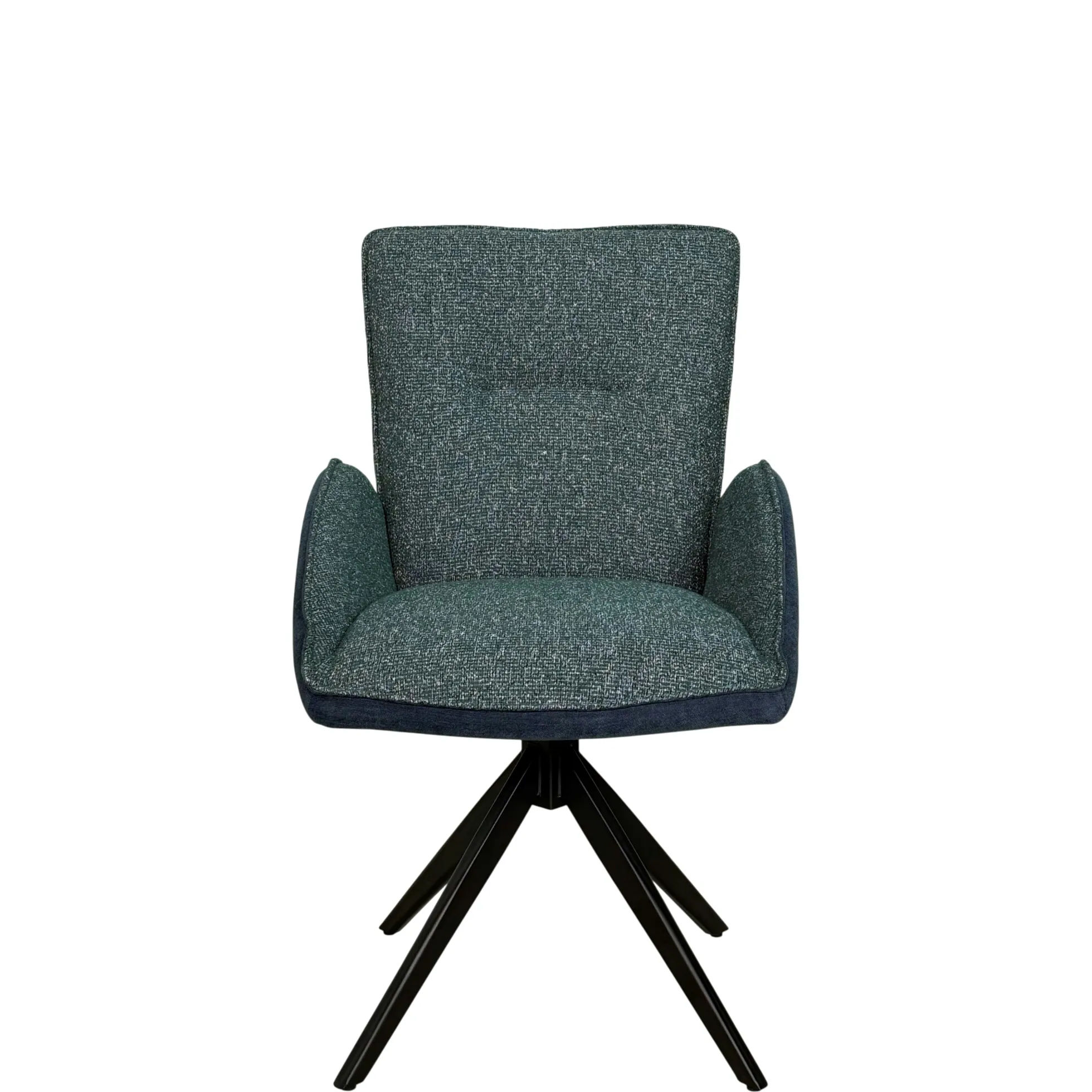 Fauteuil de table pivotant bleu, bi-matière (lot de 2) AGADE