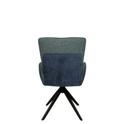 Fauteuil de table pivotant bleu, bi-matière (lot de 2) AGADE