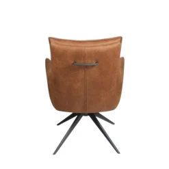 Fauteuil de table pivotant cognac à poignée (lot de 2) LOMBARDIE