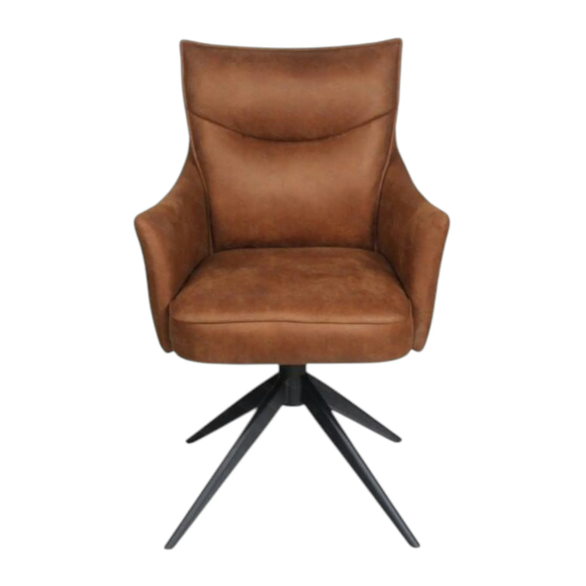 Fauteuil de table pivotant cognac à poignée (lot de 2) LOMBARDIE