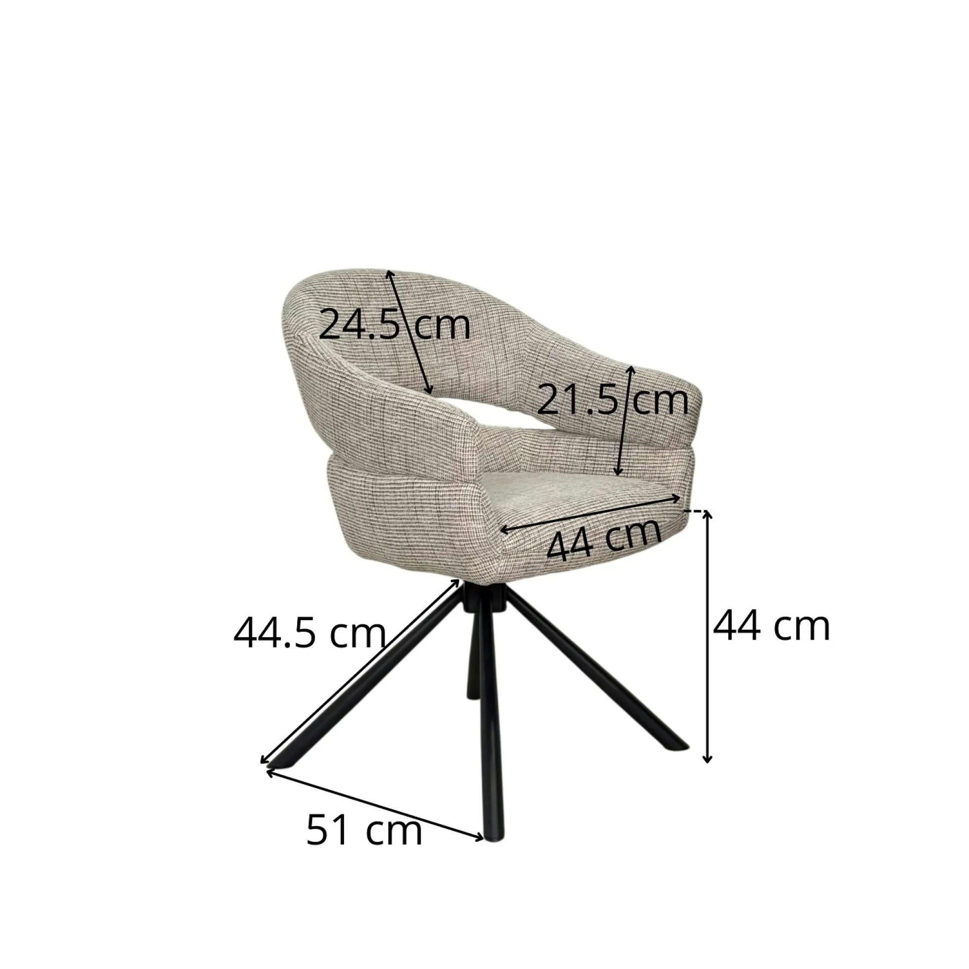 Fauteuil de table pivotant crème à dos ouvert (lot de 2) IENA