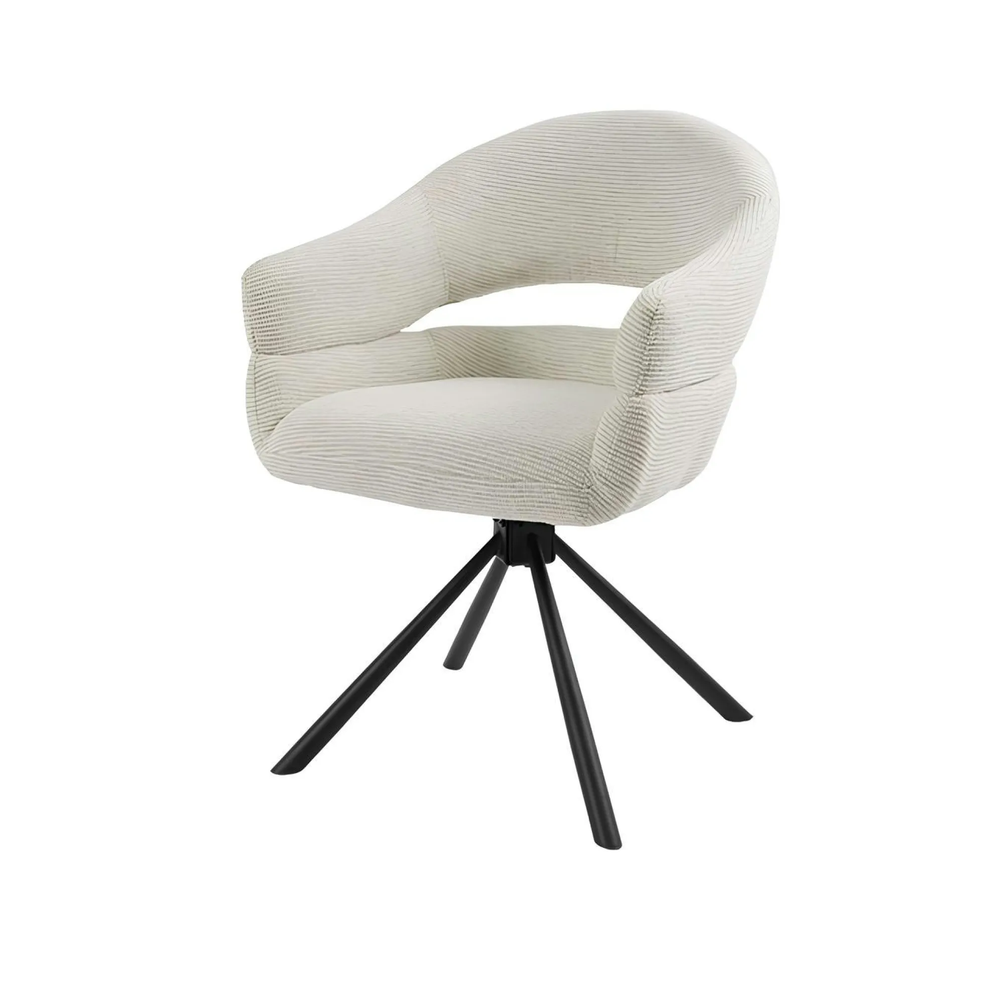 Fauteuil de table pivotant crème à dos ouvert (lot de 2) IENA