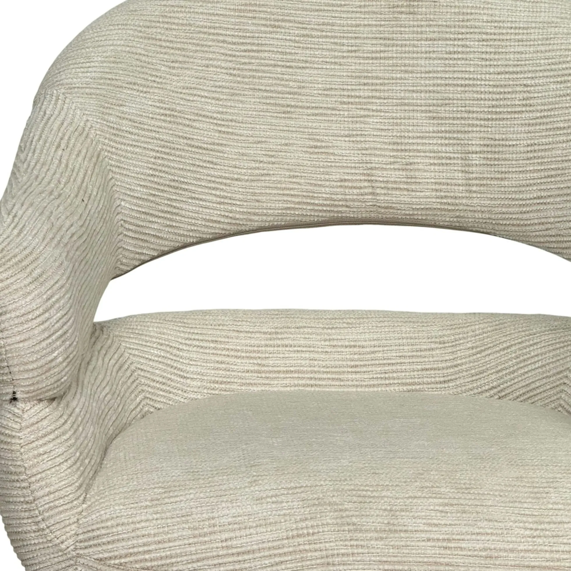 Fauteuil de table pivotant crème à dos ouvert (lot de 2) IENA