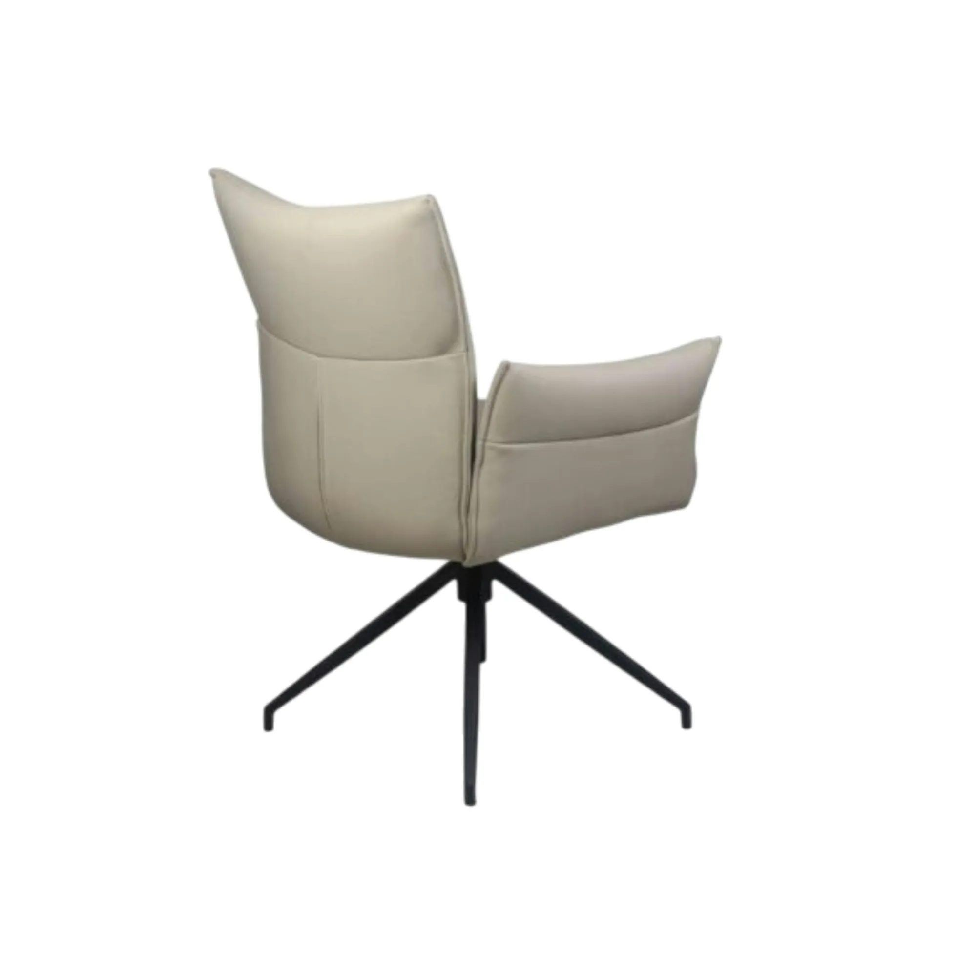 Fauteuil de table pivotant cuir ivoire (lot de 2) LOMBARDIE