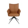 Fauteuil de table pivotant cuir cognac (x2) LOMBARDIE