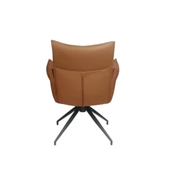 Fauteuil de table pivotant cuir cognac (x2) LOMBARDIE