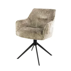 Fauteuil de table pivotant en bouclette douce sable (x2) MELBOURNE