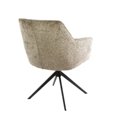 Fauteuil de table pivotant en bouclette douce sable (x2) MELBOURNE