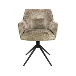 Fauteuil de table pivotant en bouclette douce sable (x2) MELBOURNE