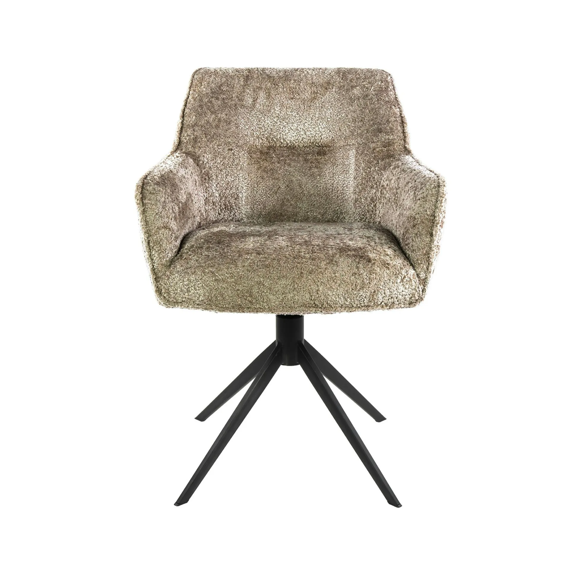 Fauteuil de table pivotant en bouclette douce sable (x2) MELBOURNE