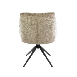 Fauteuil de table pivotant en bouclette douce sable (x2) MELBOURNE