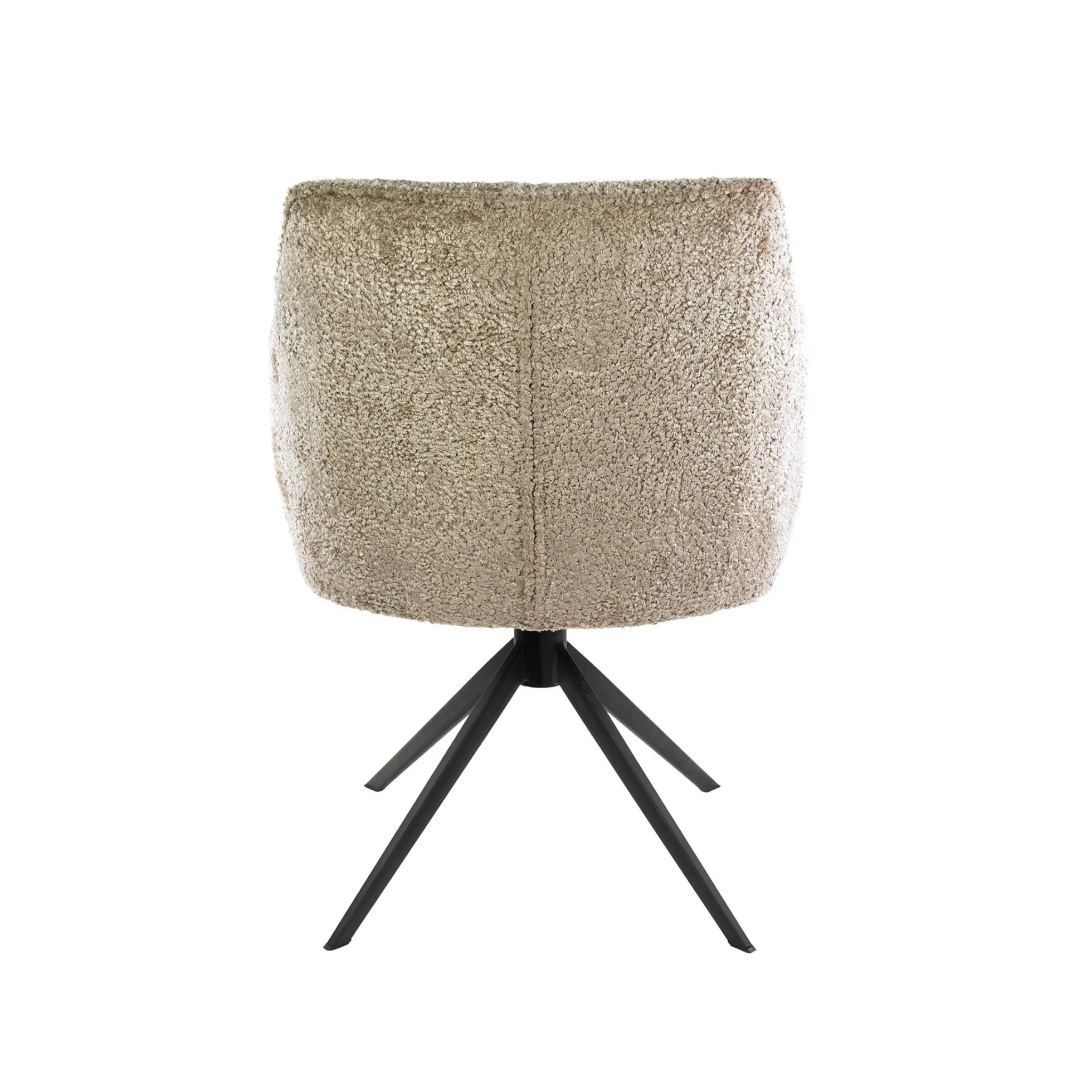 Fauteuil de table pivotant en bouclette douce sable (x2) MELBOURNE