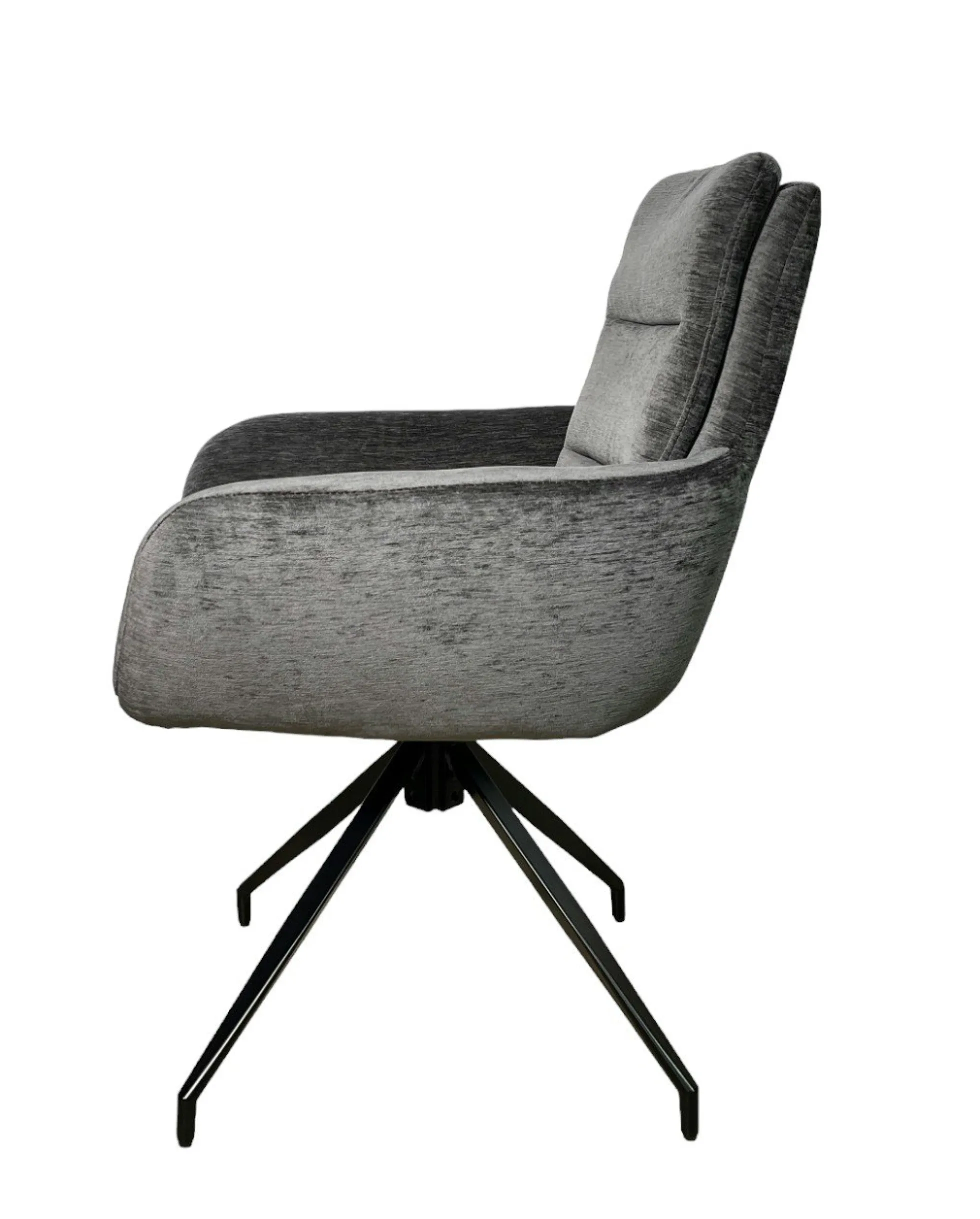 Fauteuil de table pivotant en velours gris (lot de 2) PALERME