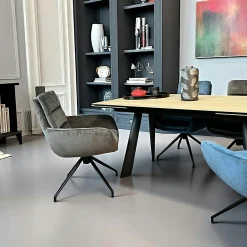 Fauteuil de table pivotant en velours gris (lot de 2) PALERME