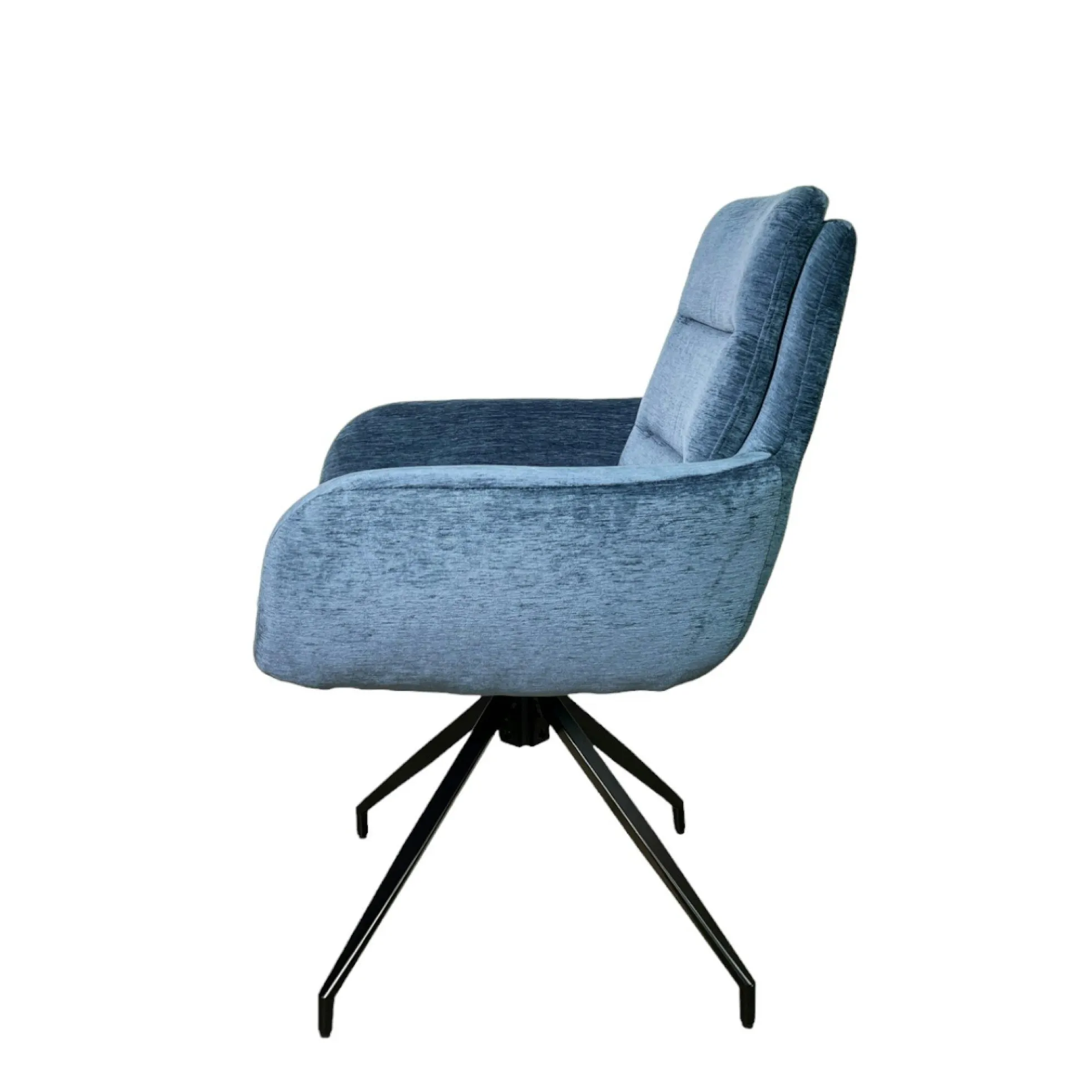 Fauteuil de table pivotant en velours bleu (lot de 2) PALERME