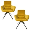 Fauteuil de table pivotant en velours moutarde (lot de 2) PALERME