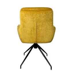 Fauteuil de table pivotant en velours moutarde (lot de 2) PALERME