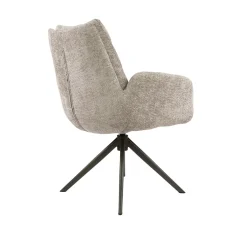 Fauteuil de table pivotant en tissu chenille sable (x2) TAJ