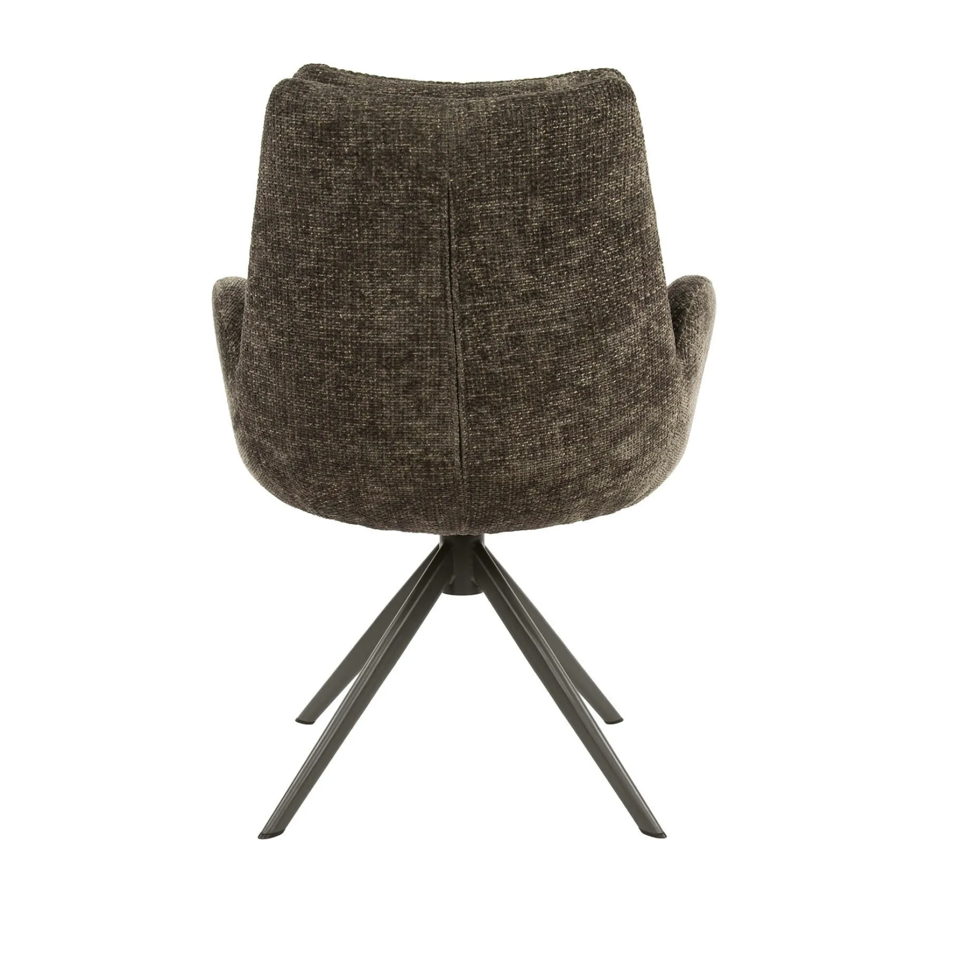 Fauteuil de table pivotant en tissu chenille taupe (x2) TAJ