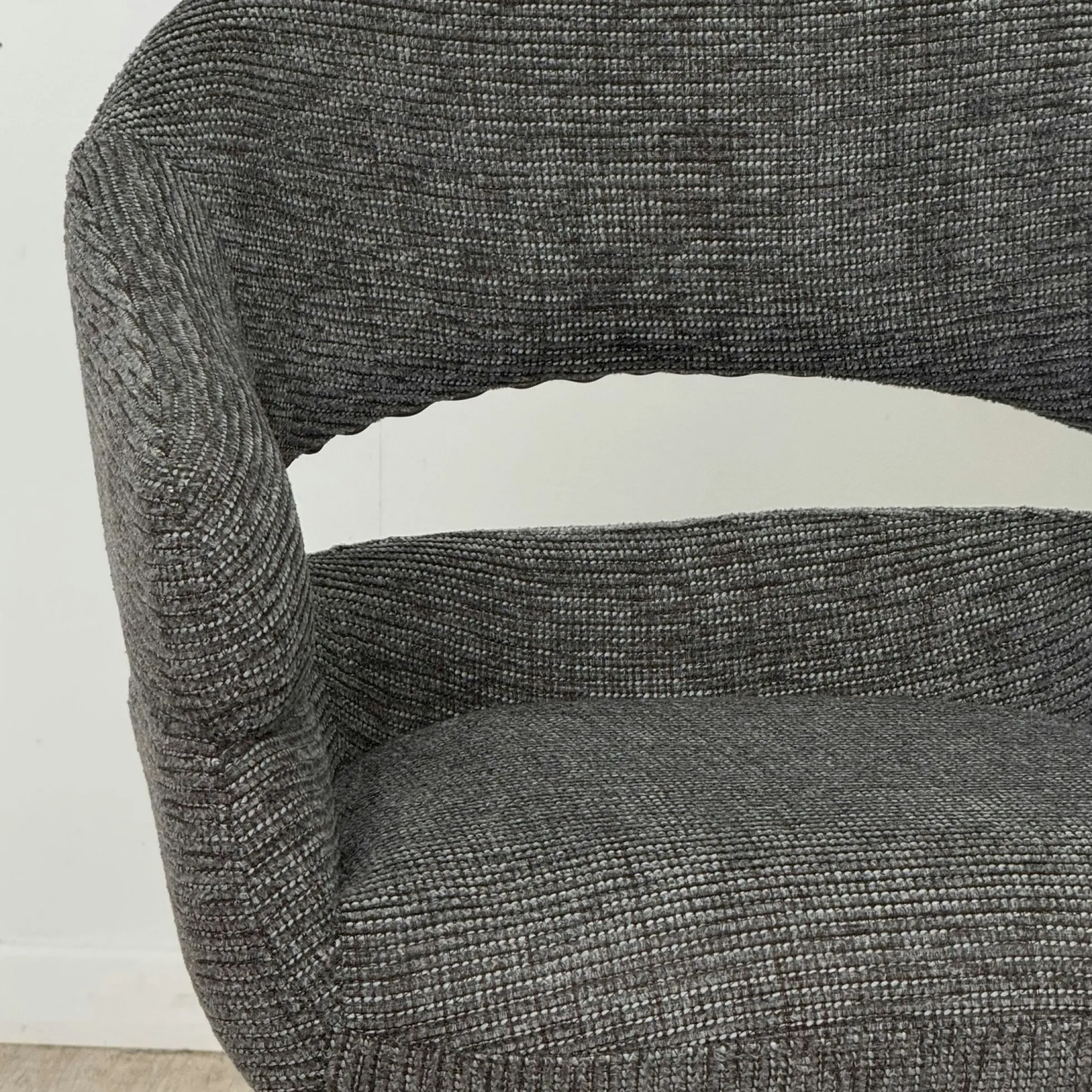 Fauteuil de table pivotant grisà dos ouvert (lot de 2) IENA