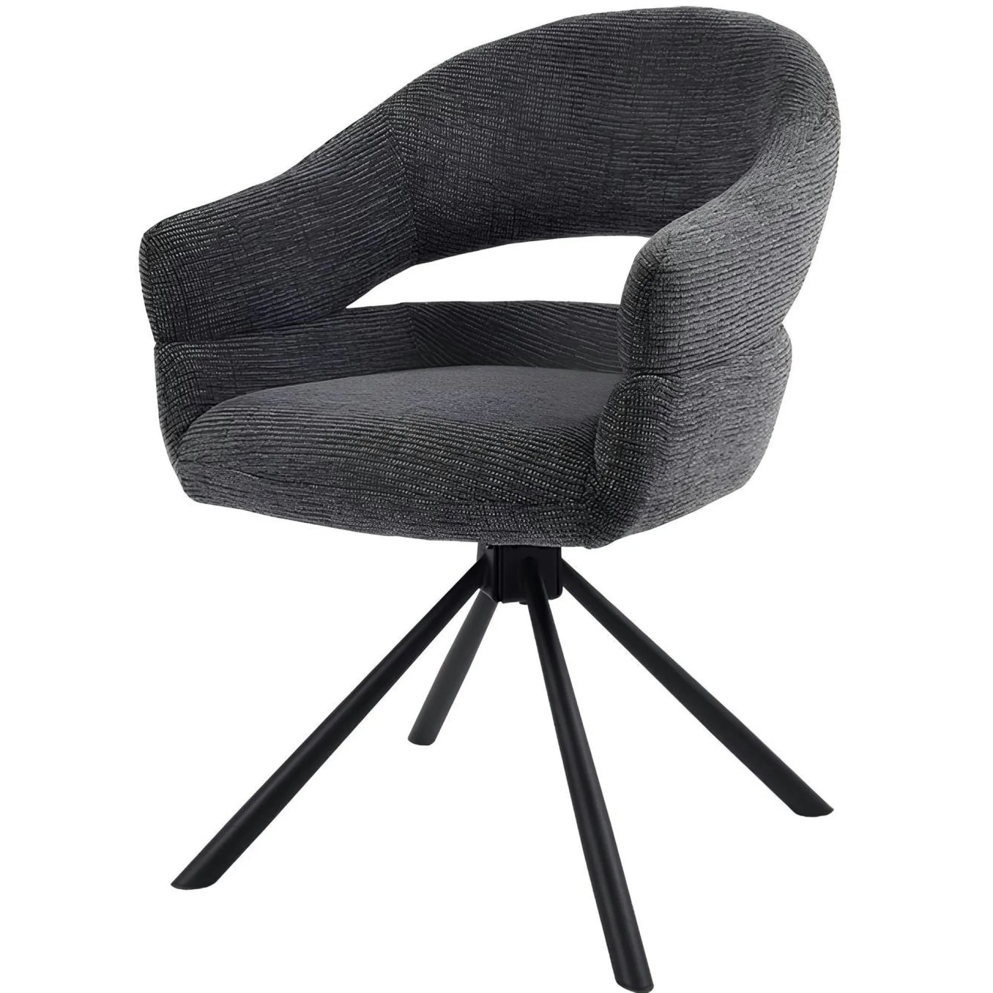 Fauteuil de table pivotant grisà dos ouvert (lot de 2) IENA