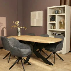 Fauteuil de table pivotant gris foncé à poignée (lot de 2) CORTINA