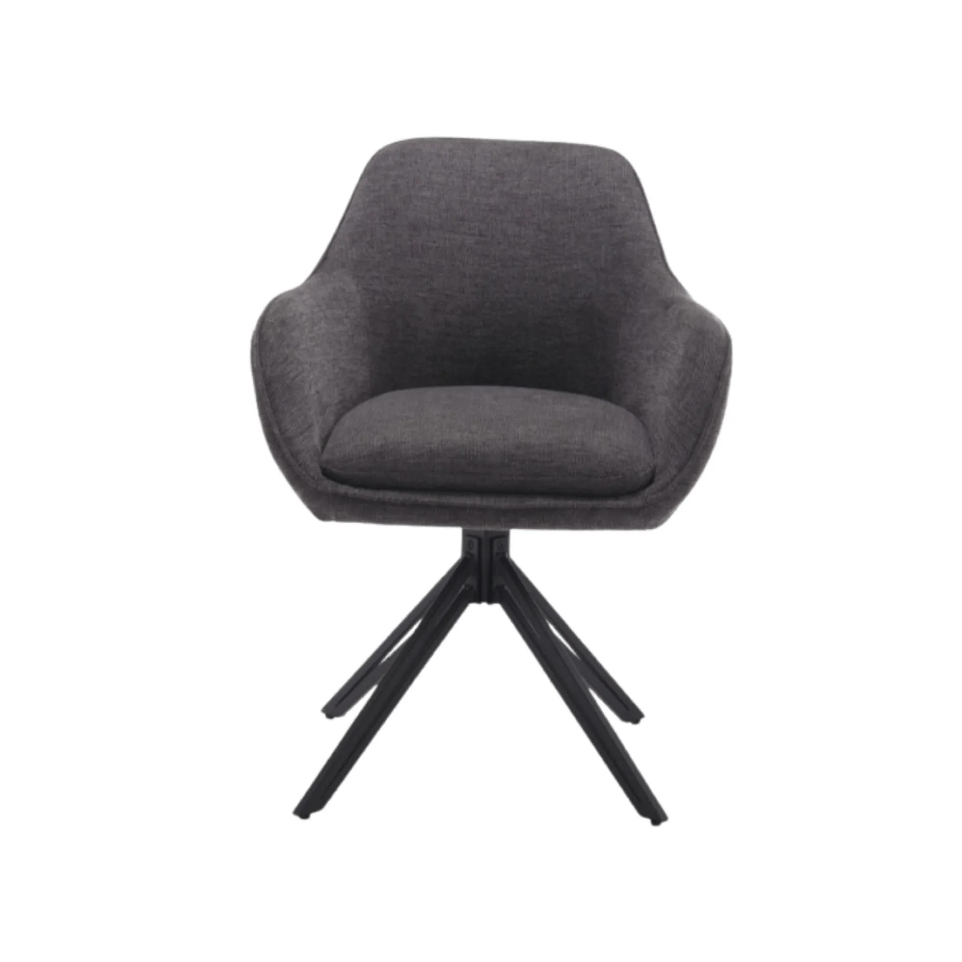 Fauteuil de table pivotant gris foncé à poignée (lot de 2) CORTINA