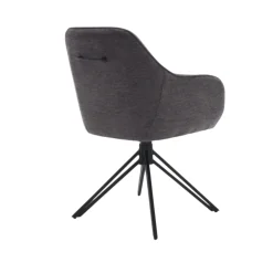 Fauteuil de table pivotant gris foncé à poignée (lot de 2) CORTINA