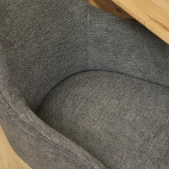 Fauteuil de table pivotant gris foncé à poignée (lot de 2) CORTINA