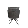 Fauteuil de table pivotant gris foncé à poignée (lot de 2) LOMBARDIE