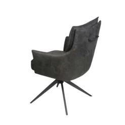 Fauteuil de table pivotant gris foncé à poignée (lot de 2) LOMBARDIE