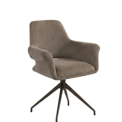 Fauteuil de table pivotant marron pieds bronze (x2) AUREN