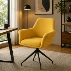 Fauteuil de table pivotant moutarde (x2) AUREN