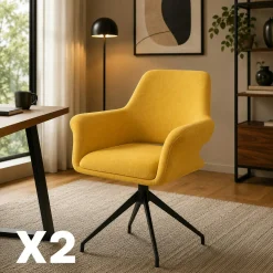 Fauteuil de table pivotant moutarde (x2) AUREN