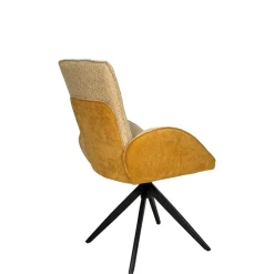 Fauteuil de table pivotant moutarde, bi-matière (lot de 2) AGADE