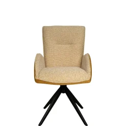 Fauteuil de table pivotant moutarde, bi-matière (lot de 2) AGADE