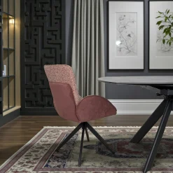 Fauteuil de table pivotant prune, bi-matière (lot de 2) AGADE