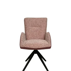 Fauteuil de table pivotant prune, bi-matière (lot de 2) AGADE