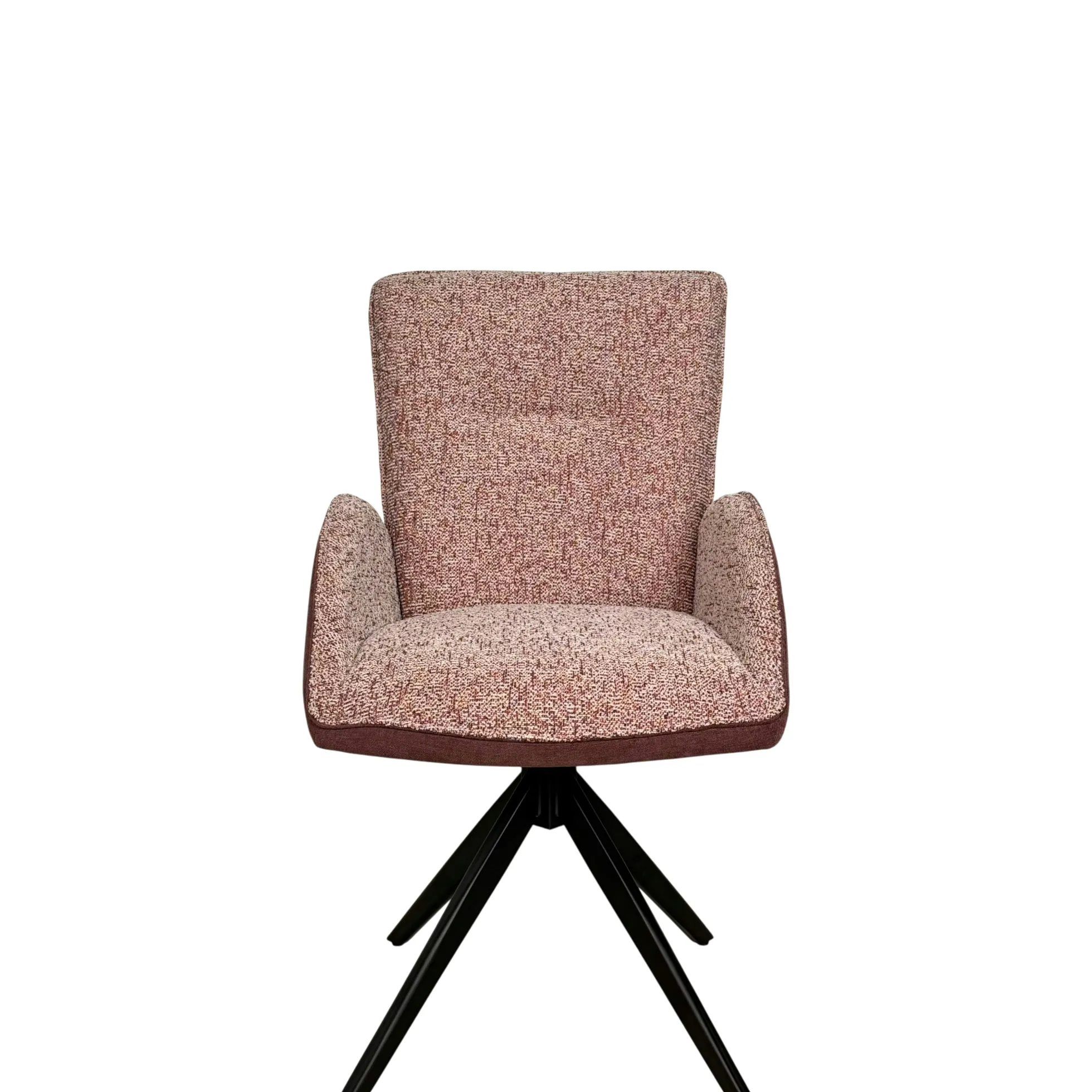 Fauteuil de table pivotant prune, bi-matière (lot de 2) AGADE