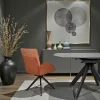 Fauteuil de table pivotant rouille, bi-matière (lot de 2) AGADE