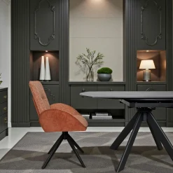 Fauteuil de table pivotant rouille, bi-matière (lot de 2) AGADE