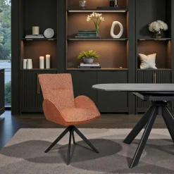 Fauteuil de table pivotant rouille, bi-matière (lot de 2) AGADE