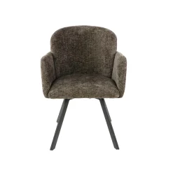 Fauteuil de table pivotant taupe texturé (lot de 2) CREEK