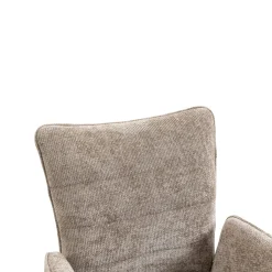 Fauteuil de table pivotant taupe en tissu texturé (x2) RIVANO